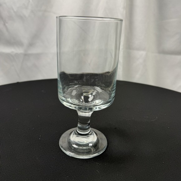 Libbey Other - Clear Glass Stemmed Water Goblet Iced Tea Glass Short Pedestal Base 6.25 inch